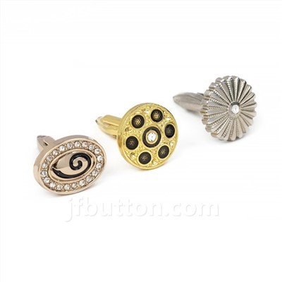 Cufflinks tad-deheb abjad bid-djamanti