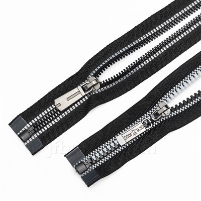 Zipper tal-plastik iswed għall-ġakketta