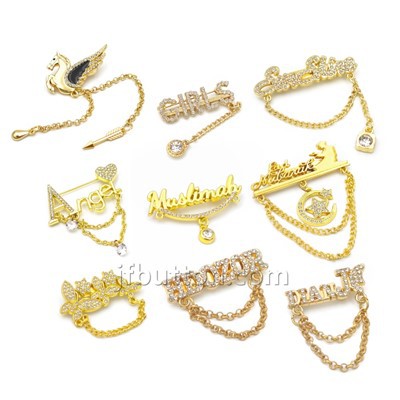 Mens Suit Chain Brooch